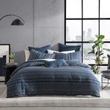 Super King Duvet Cover Set - Orlando Indigo by Logan and Mason Platinum