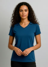 Byron Womens Short Sleeve Polo - Steel Blue