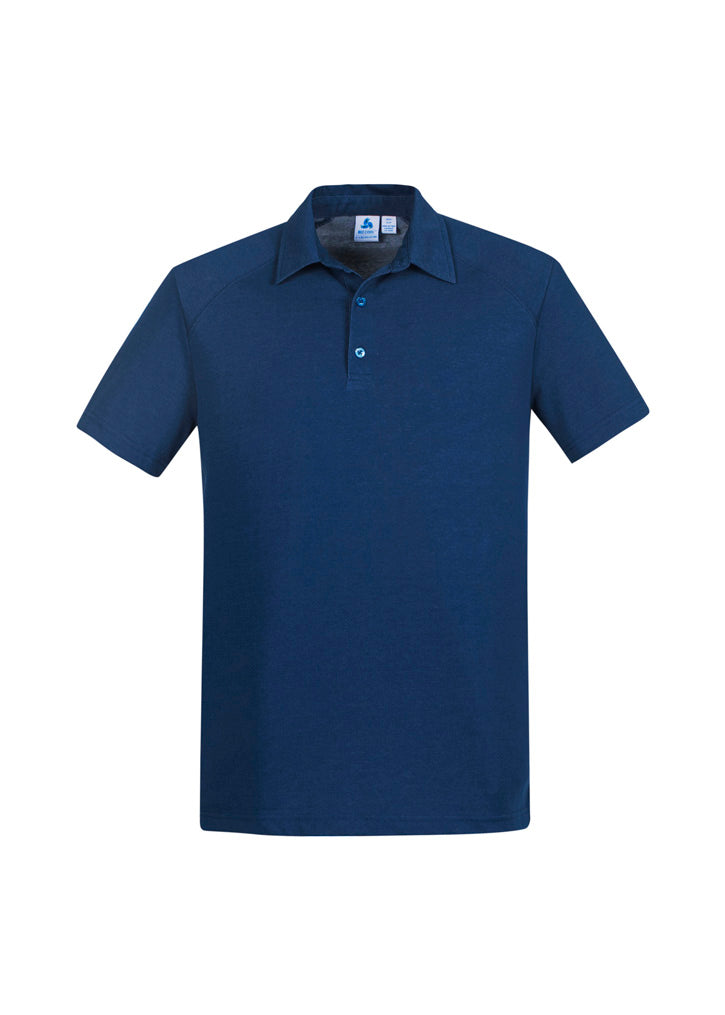 Byron Mens Short Sleeve Polo - Steel Blue