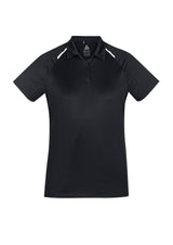 Academy Womens Short Sleeve Polo - Black/White