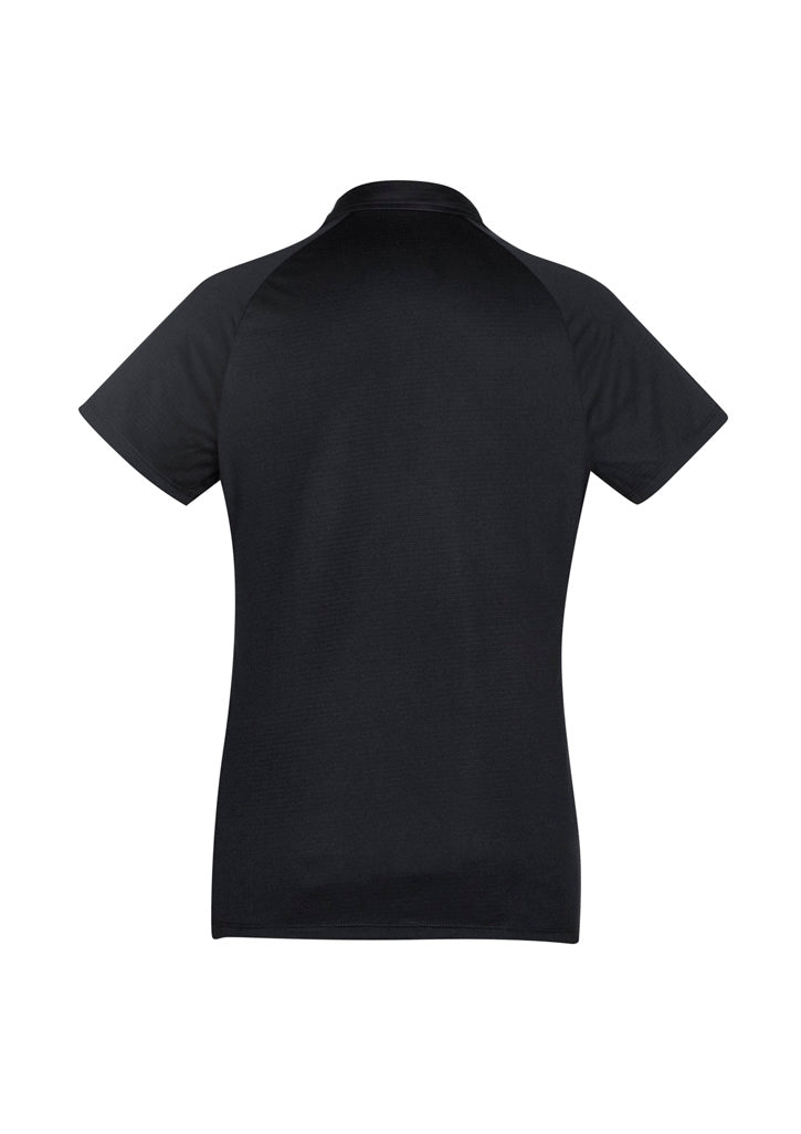 Academy Womens Short Sleeve Polo - Black/White