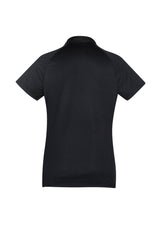Academy Womens Short Sleeve Polo - Black/White