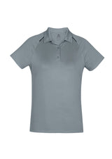 Academy Womens Short Sleeve Polo - Silver/Charcoal