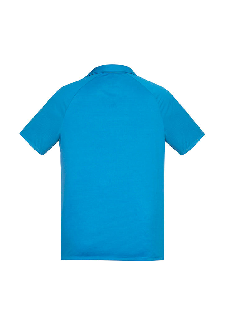 Academy Mens Short Sleeve Polo - Cyan/Navy
