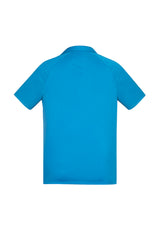 Academy Mens Short Sleeve Polo - Cyan/Navy