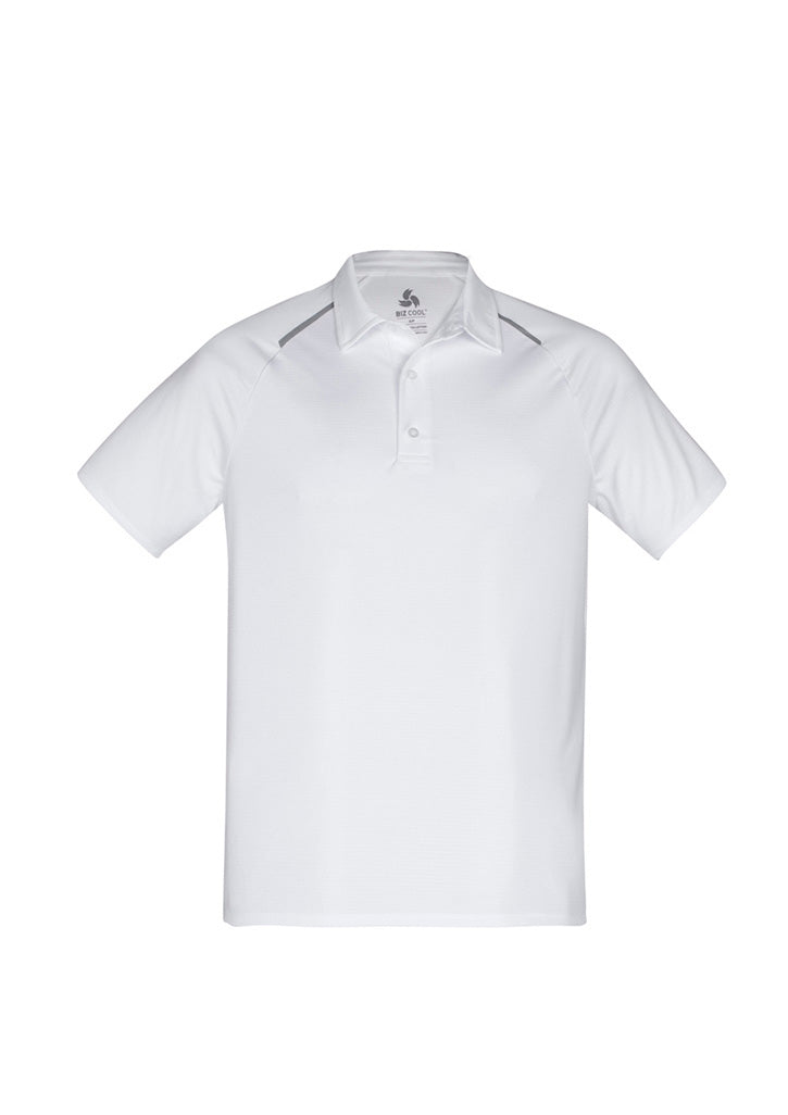 Academy Mens Short Sleeve Polo - White/Silver