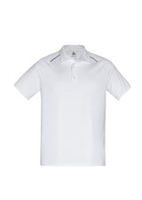 Academy Mens Short Sleeve Polo - White/Silver