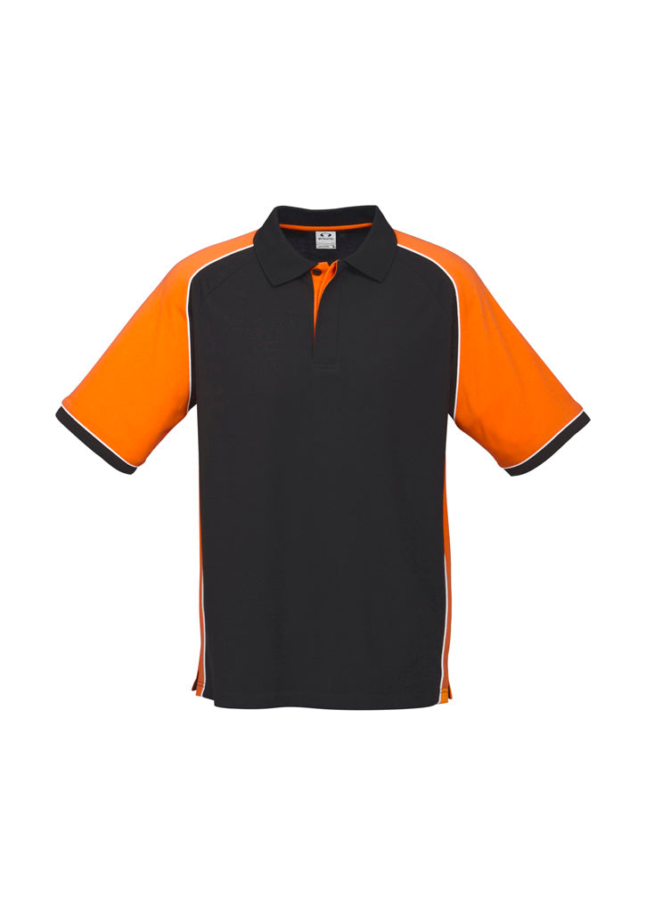 Nitro Mens Short Sleeve Polo - Black/Orange/White