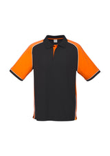 Nitro Mens Short Sleeve Polo - Black/Orange/White