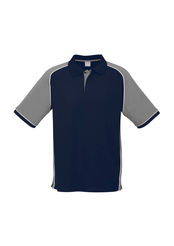 Nitro Mens Short Sleeve Polo - Navy/Grey/White