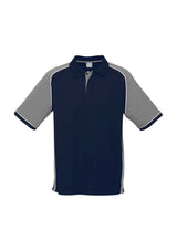 Nitro Mens Short Sleeve Polo - Navy/Grey/White