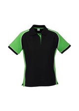 Nitro Womens Short Sleeve Polo - Black/Green/White