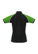 Nitro Womens Short Sleeve Polo - Black/Green/White