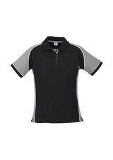 Nitro Womens Short Sleeve Polo - Black/Grey/White