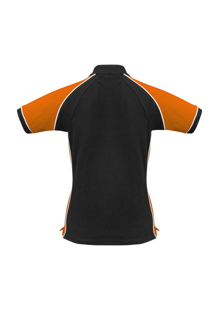 Nitro Womens Short Sleeve Polo - Black/Orange/White