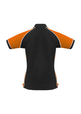 Nitro Womens Short Sleeve Polo - Black/Orange/White