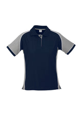 Nitro Womens Short Sleeve Polo - Navy/Grey/White