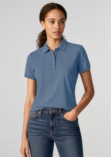 City Womens Short Sleeve Polo - Navy