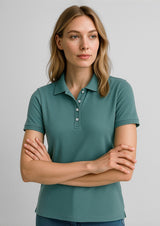City Womens Short Sleeve Polo - Jasper Green