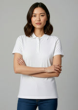 Ice Womens Short Sleeve Polo - White