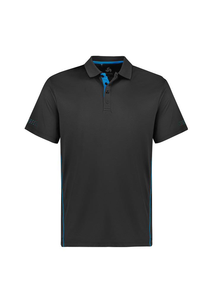 Balance Mens Short Sleeve Polo - Grey/Cyan