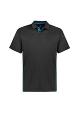 Balance Mens Short Sleeve Polo - Grey/Cyan
