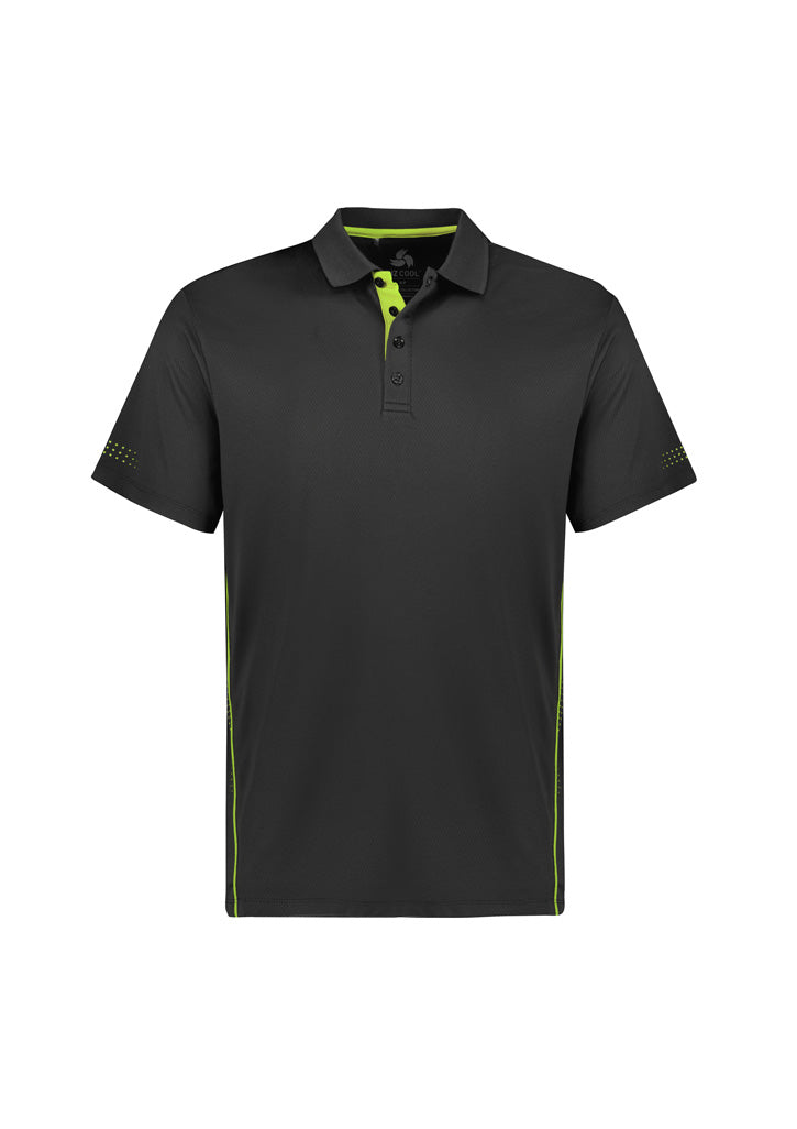 Balance Mens Short Sleeve Polo - Grey/Fluoro Lime