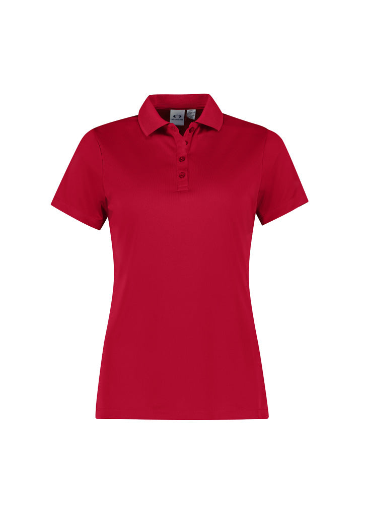 Action Womens Short Sleeve Polo - Red
