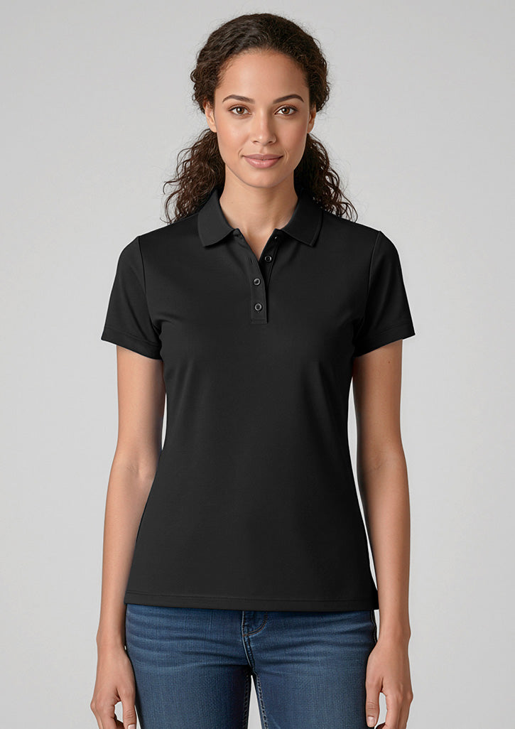 Action Womens Short Sleeve Polo - Black