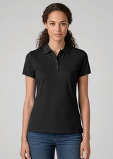 Action Womens Short Sleeve Polo - Black