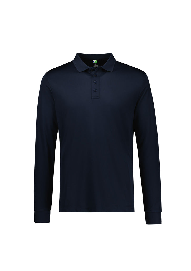Action Mens Long Sleeve Polo - Navy