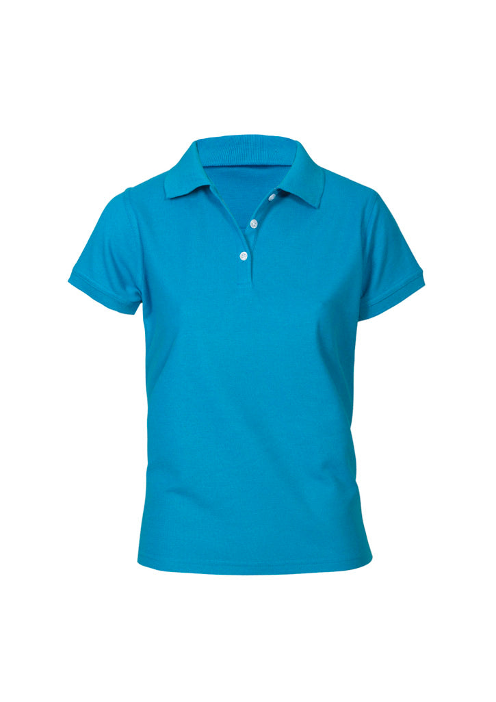 Neon Womens Short Sleeve Polo - Cyan