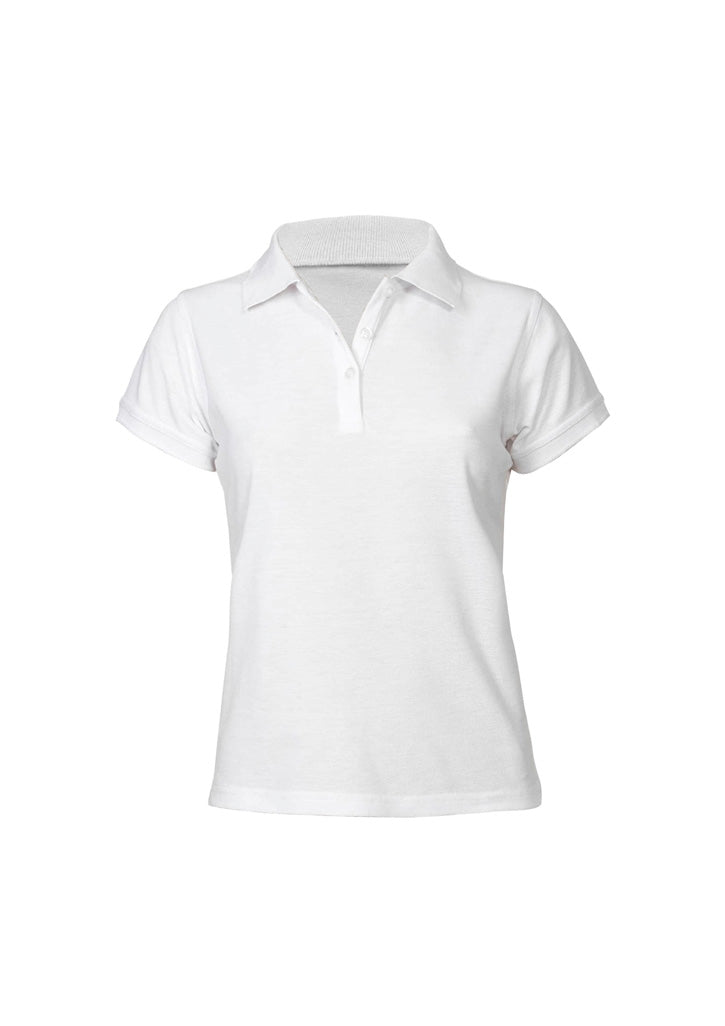 Neon Womens Short Sleeve Polo - White