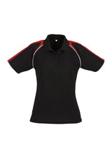 Triton Womens Short Sleeve Polo - Black/Red/White