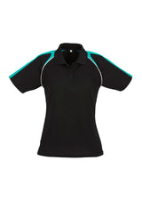 Triton Womens Short Sleeve Polo - Black/Teal/White