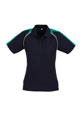 Triton Womens Short Sleeve Polo - Navy/Kelly Green/White