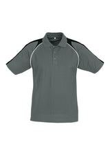 Triton Mens Short Sleeve Polo - Ash/Black/White