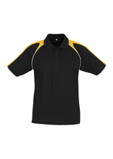 Triton Mens Short Sleeve Polo - Black/Gold/White