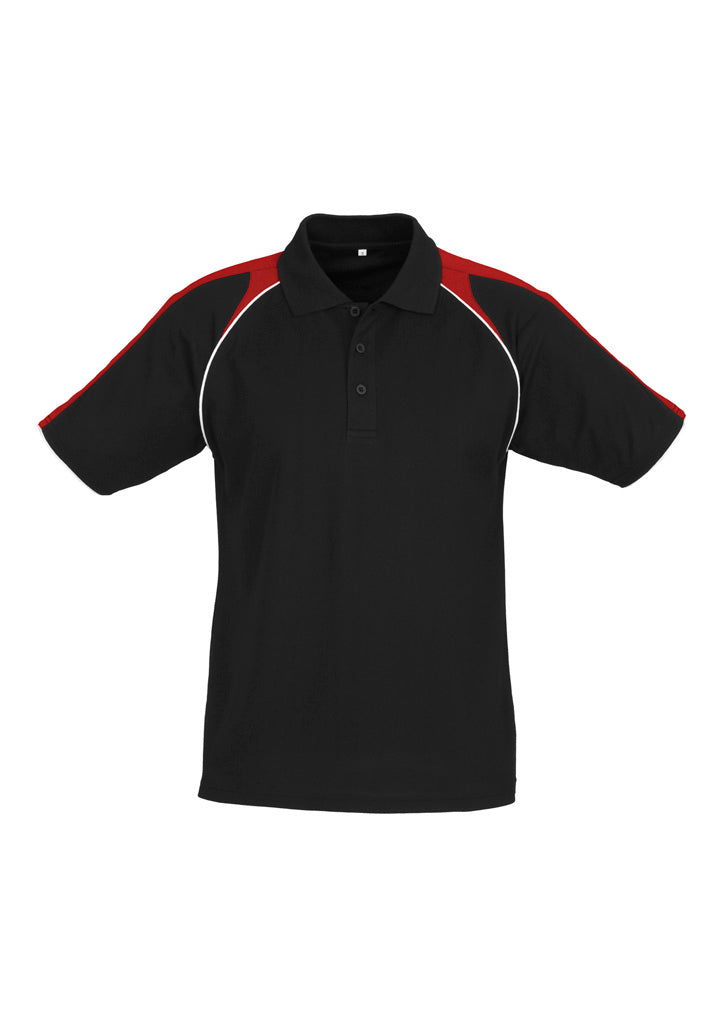 Triton Mens Short Sleeve Polo - Black/Red/White
