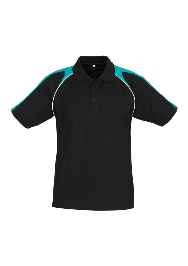 Triton Mens Short Sleeve Polo - Black/Teal/White