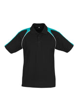Triton Mens Short Sleeve Polo - Black/Teal/White