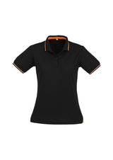 Jet Womens Short Sleeve Polo - Black/Orange