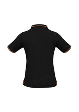 Jet Womens Short Sleeve Polo - Black/Orange