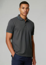 Jet Mens Short Sleeve Polo - Black/Orange