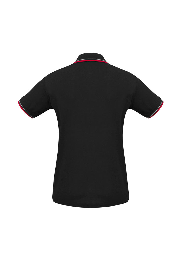 Cambridge Womens Short Sleeve Polo - Black/Red/White