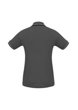 Cambridge Womens Short Sleeve Polo - Steel Grey/Black/White