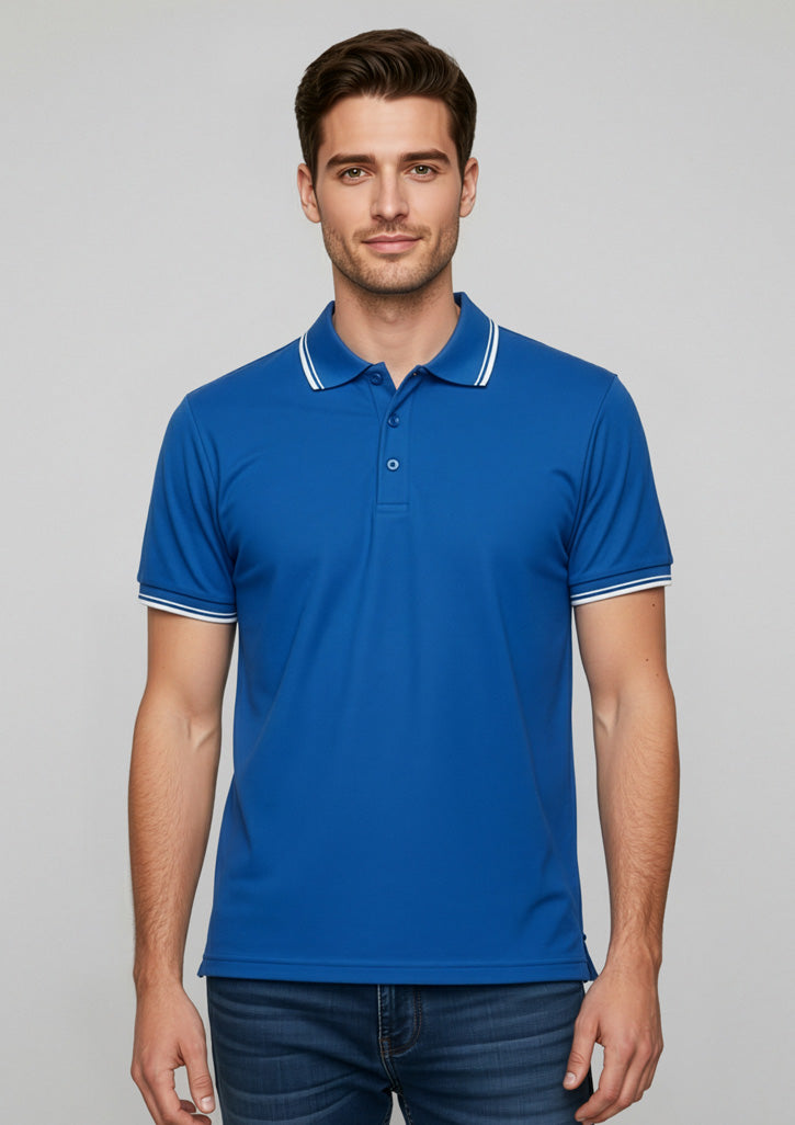 Cambridge Mens Short Sleeve Polo - Black/Red/White