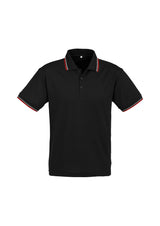 Cambridge Mens Short Sleeve Polo - Black/Red/White