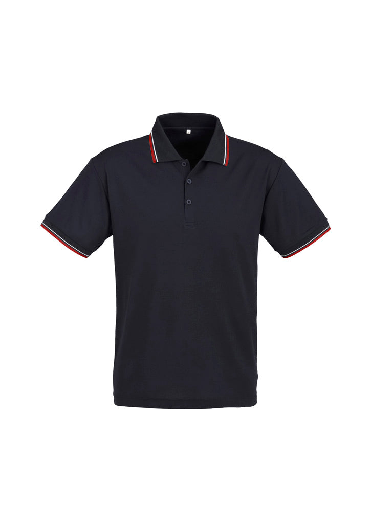 Cambridge Mens Short Sleeve Polo - Navy/Red/White