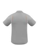 United Mens Short Sleeve Polo - Ash/Fluoro Orange